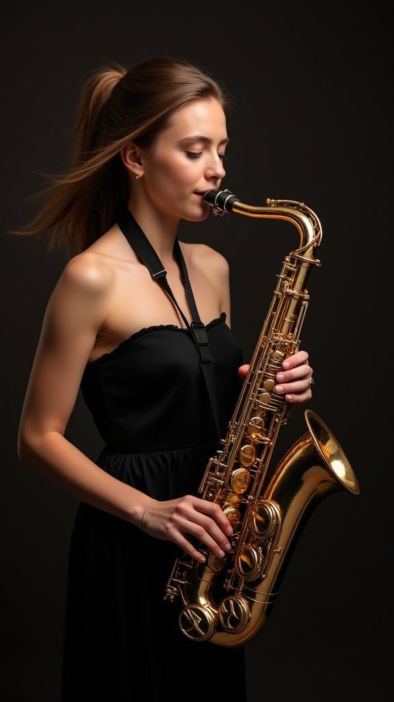 Saxophone Player Portrait with Studio Lighting
