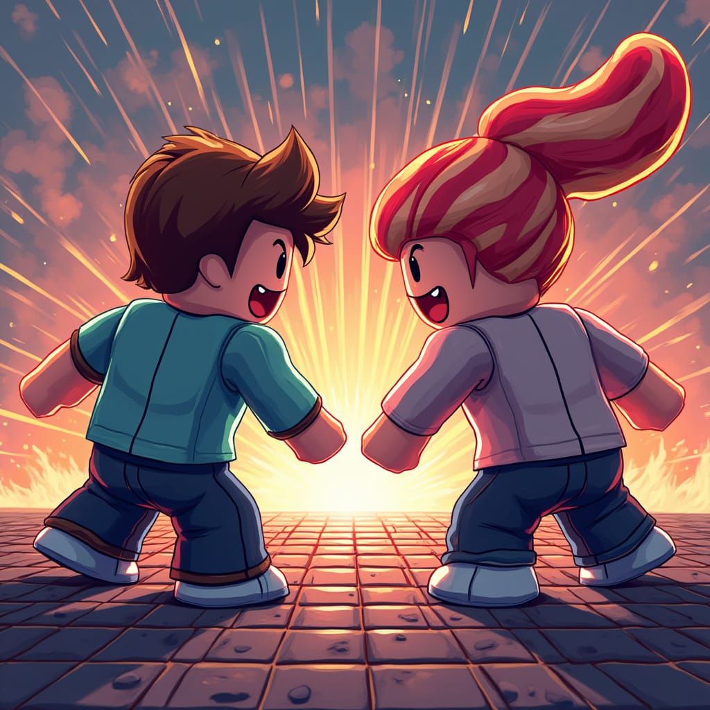 Roblox Bacon Hair Warriors Clash on Retro-Futuristic Basepla...