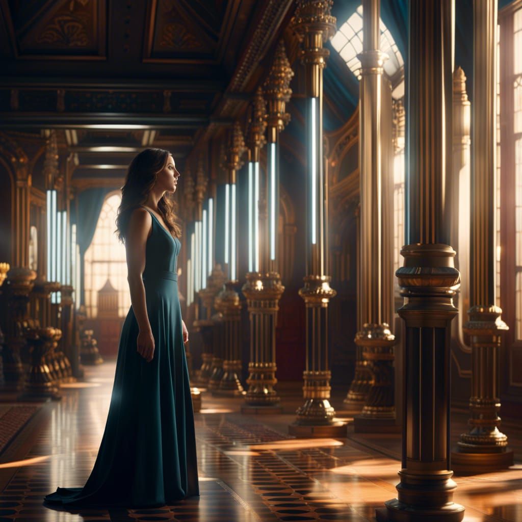 Woman in Hall of Mirrors: Digital Matte Painting