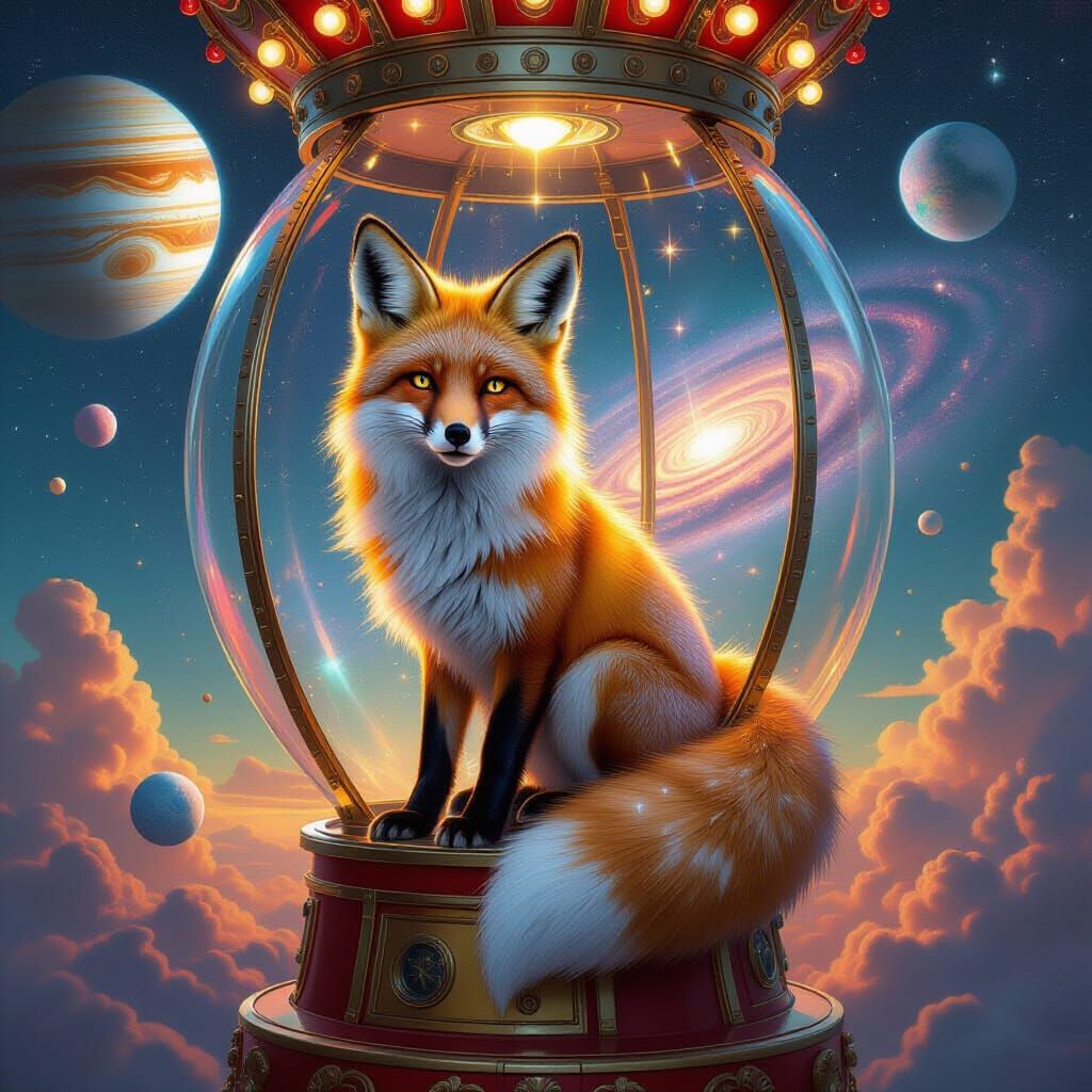 Cosmic Fox in Celestial Claw Machine