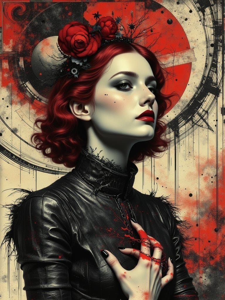 Gothic Surreal Portrait of a Melancholic Woman