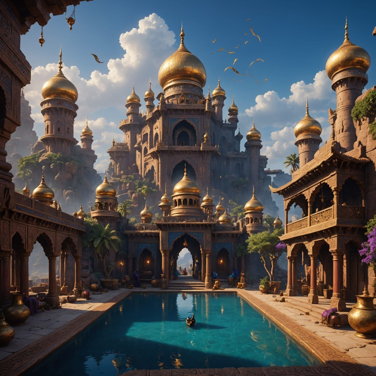 Epic Fantasy Realm in Vibrant Colors