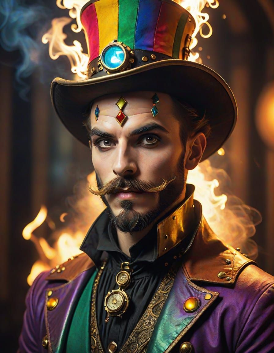 Steampunk Court Jester in Inferno