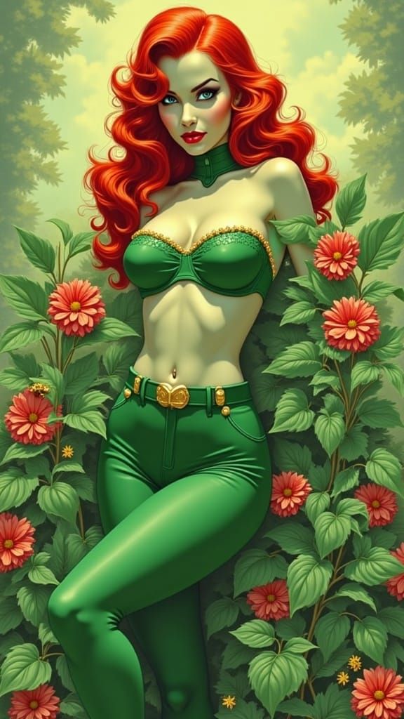 Pin-Up Poison Ivy in Enchanting Botanical Style