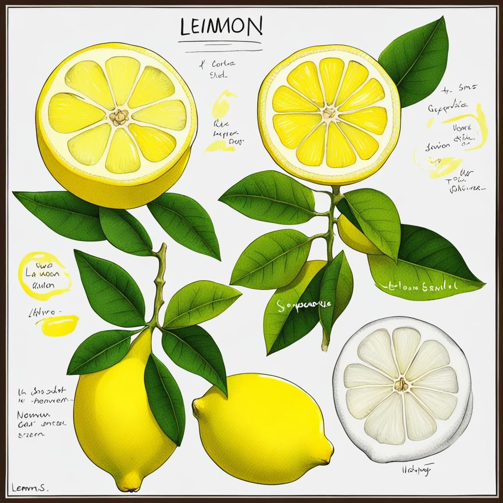 Vibrant Photorealistic Lemon Still Life