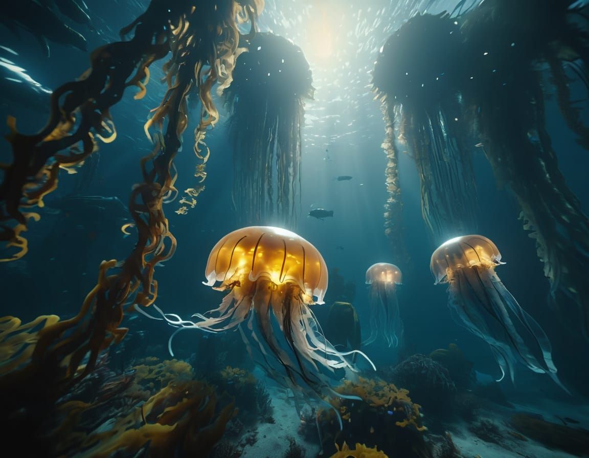 Submersible Explores Bioluminescent Kelp Forest