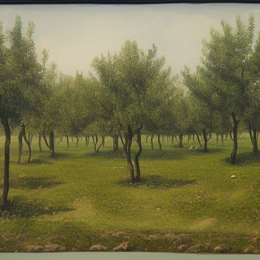 Detailed Matte Painting of Lemon Trees