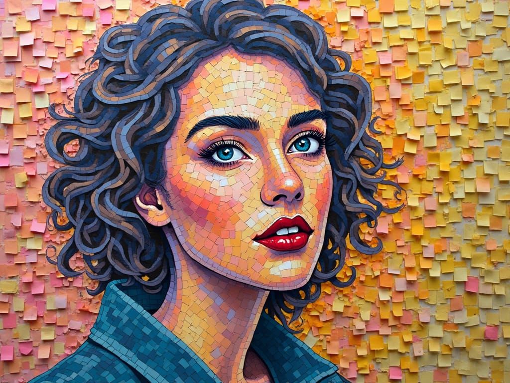 Portrait - Post-It Note Mosaic