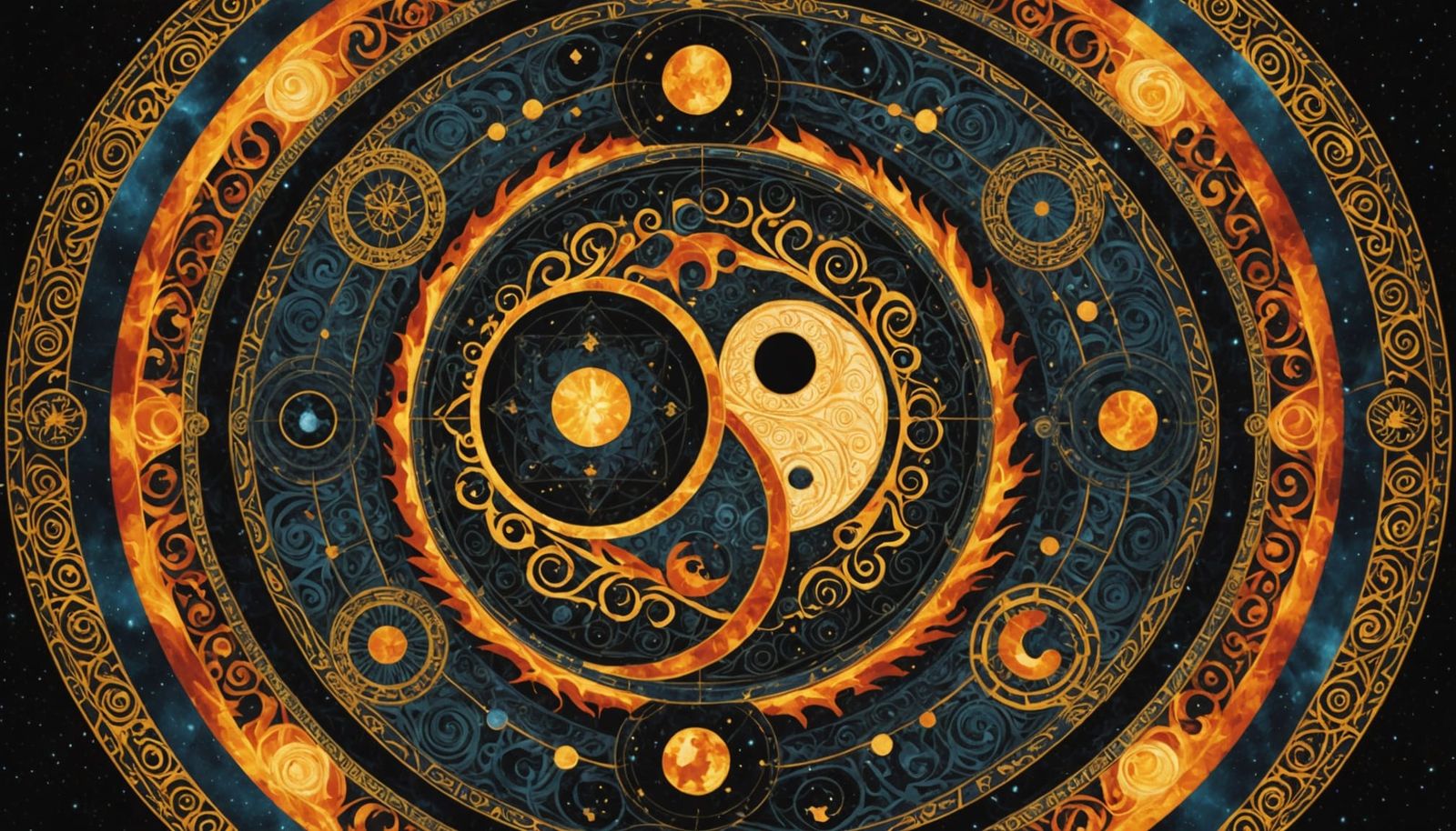 Yin and Yang Symbol with Sacred Geometry