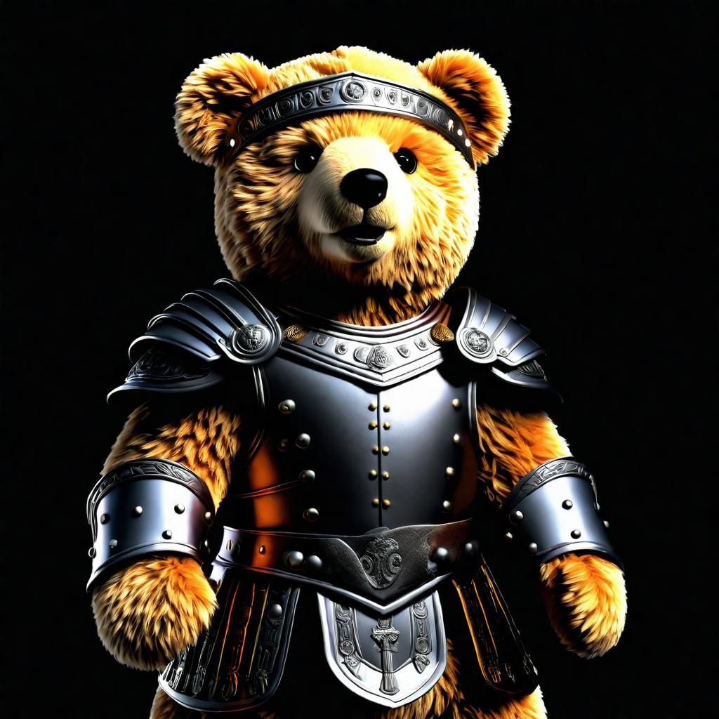 Teddy Bear as Roman Gladiator Portrait