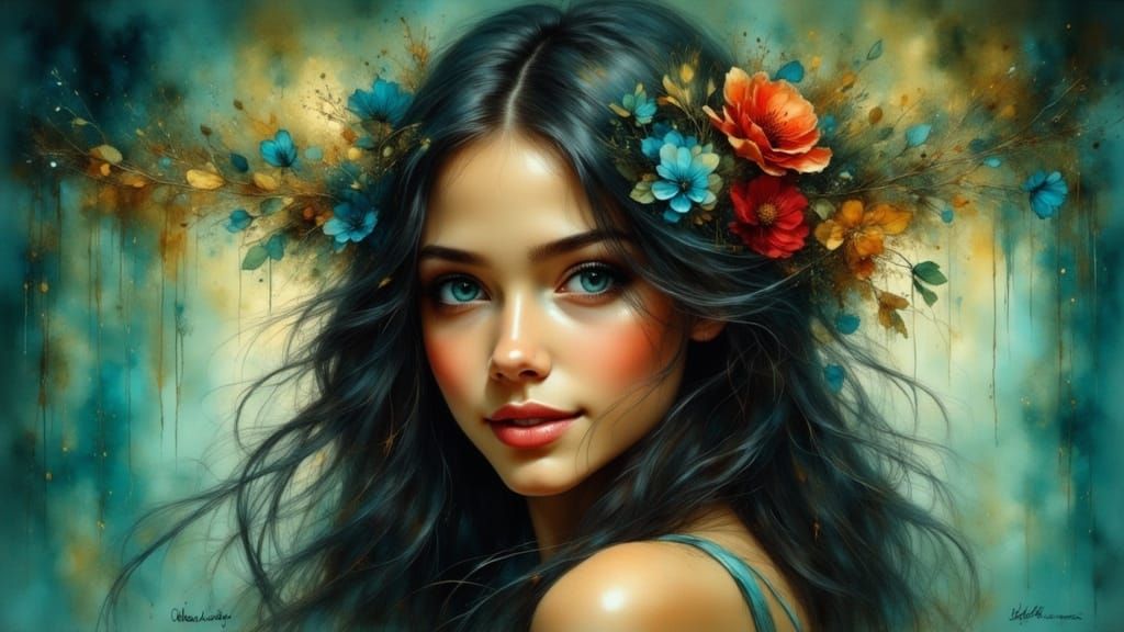 Whimsical Witch in Ethereal Painterly Style