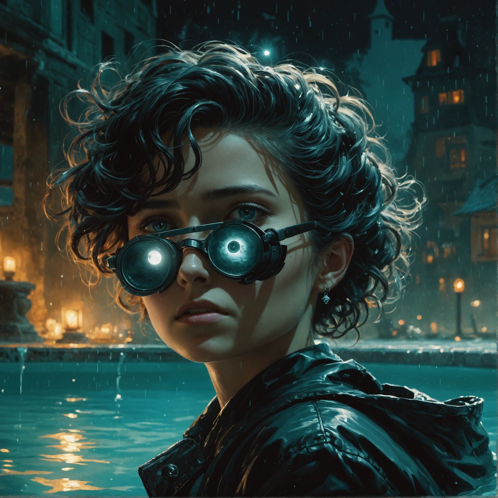 Sad Tears Fall into Moonlit Pool