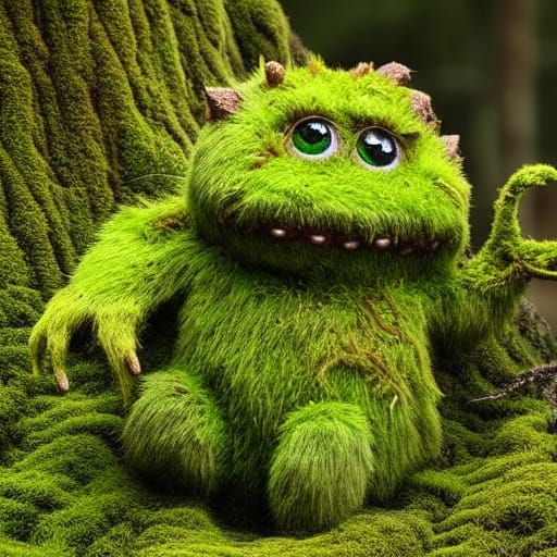 Baby moss monster