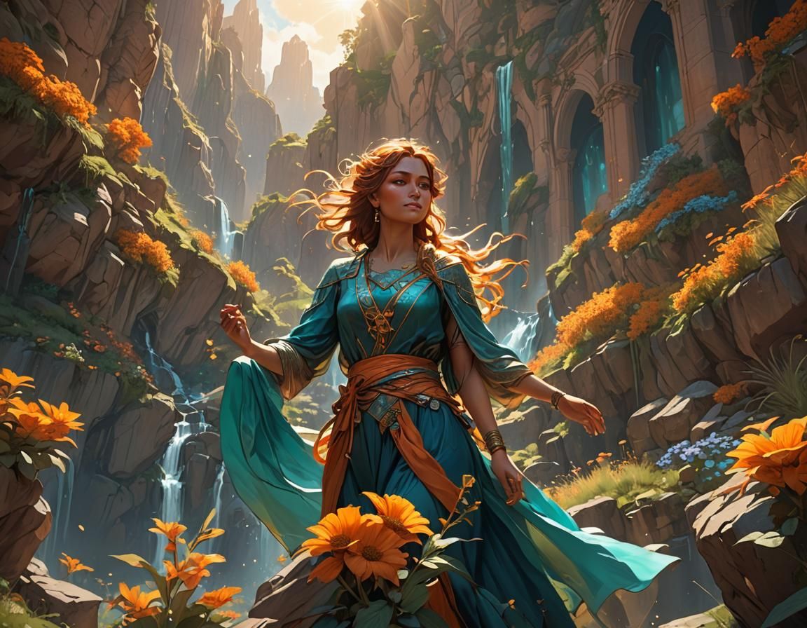 Sunshine Between Hills: Hyperdetailed Concept Art