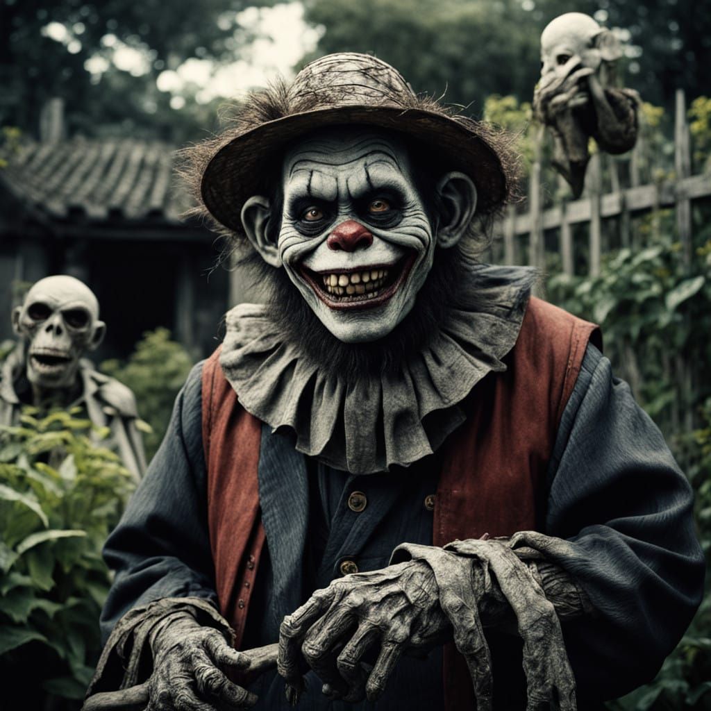 Grotesque Japanese Gardener Tends to Macabre Skeleton Garden