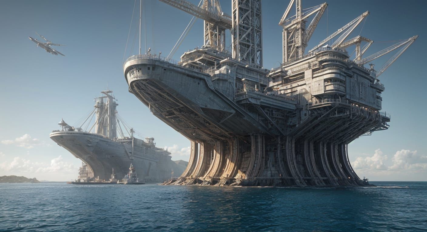 Futuristic Settlement Construction on Alien Moon