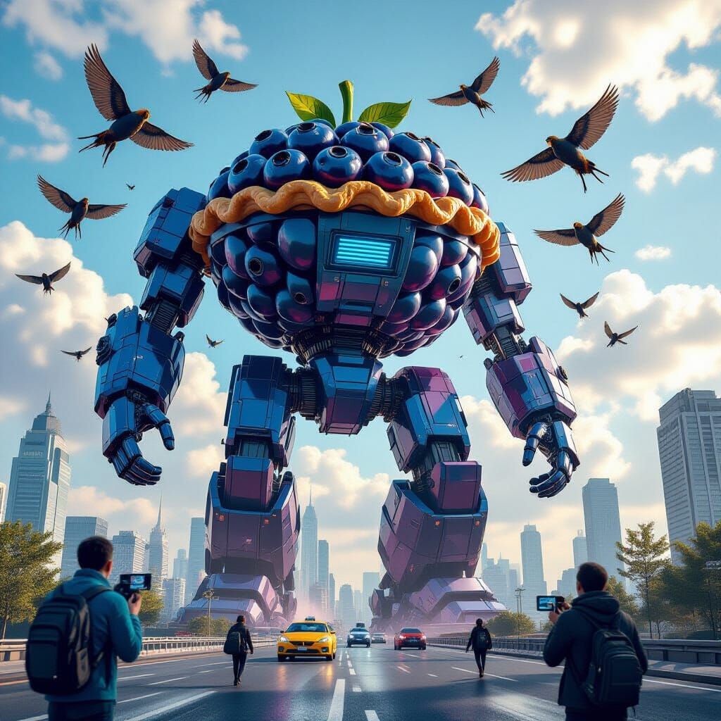 Blueberry Pie Mech Glitch Art Battle