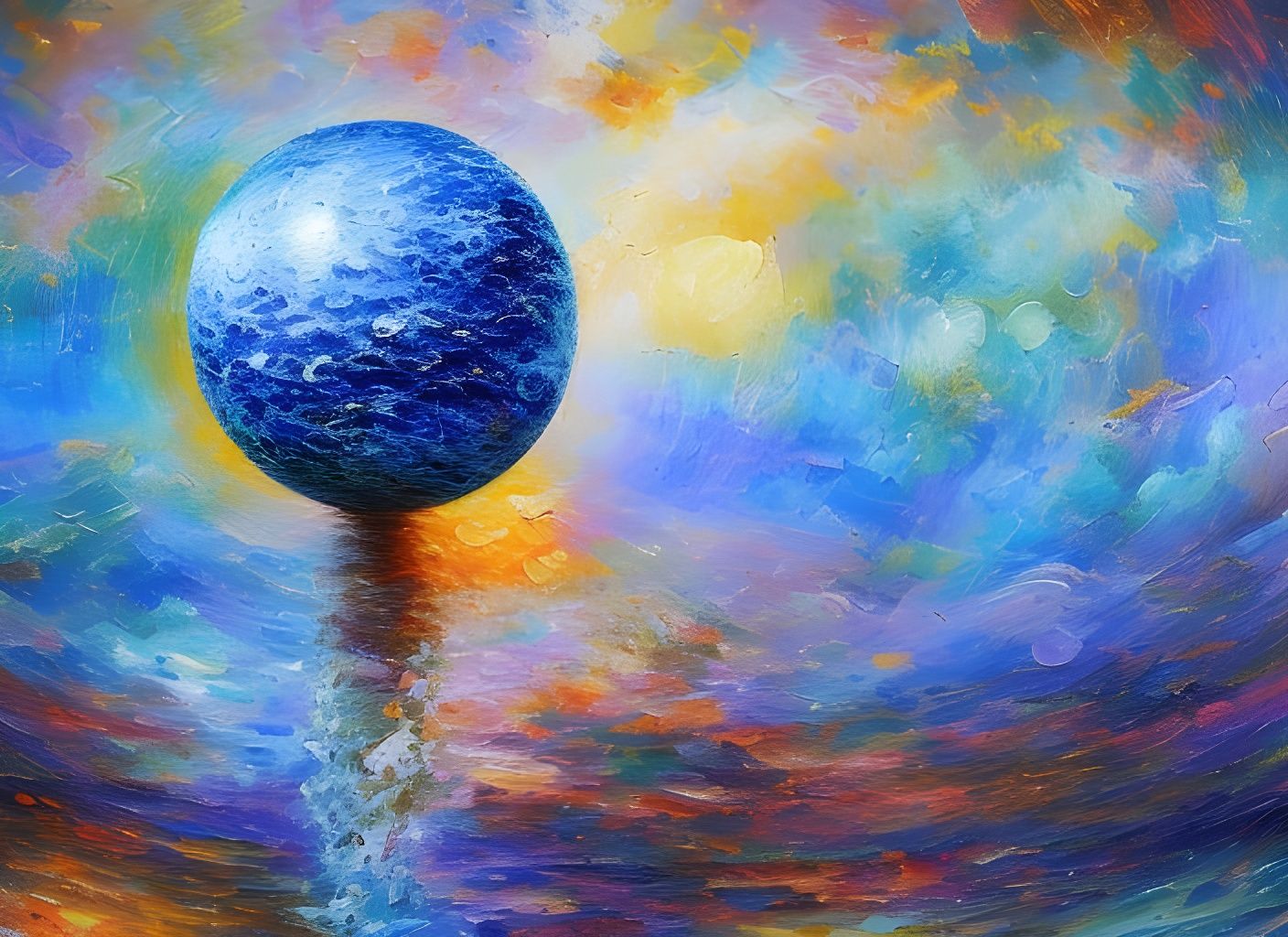 Giant Sphere in Neo-Impressionist Expressionist Style