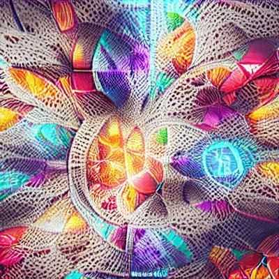 Abundance Mandala Tapestry in Psychedelic Steampunk Style