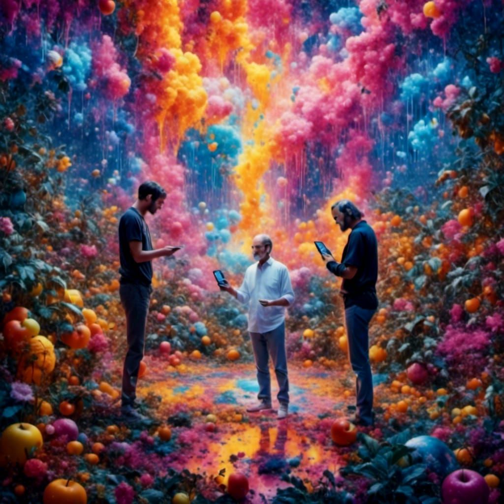 Adam, Eve, and Steve Jobs iPhone Party: Graffiti Art