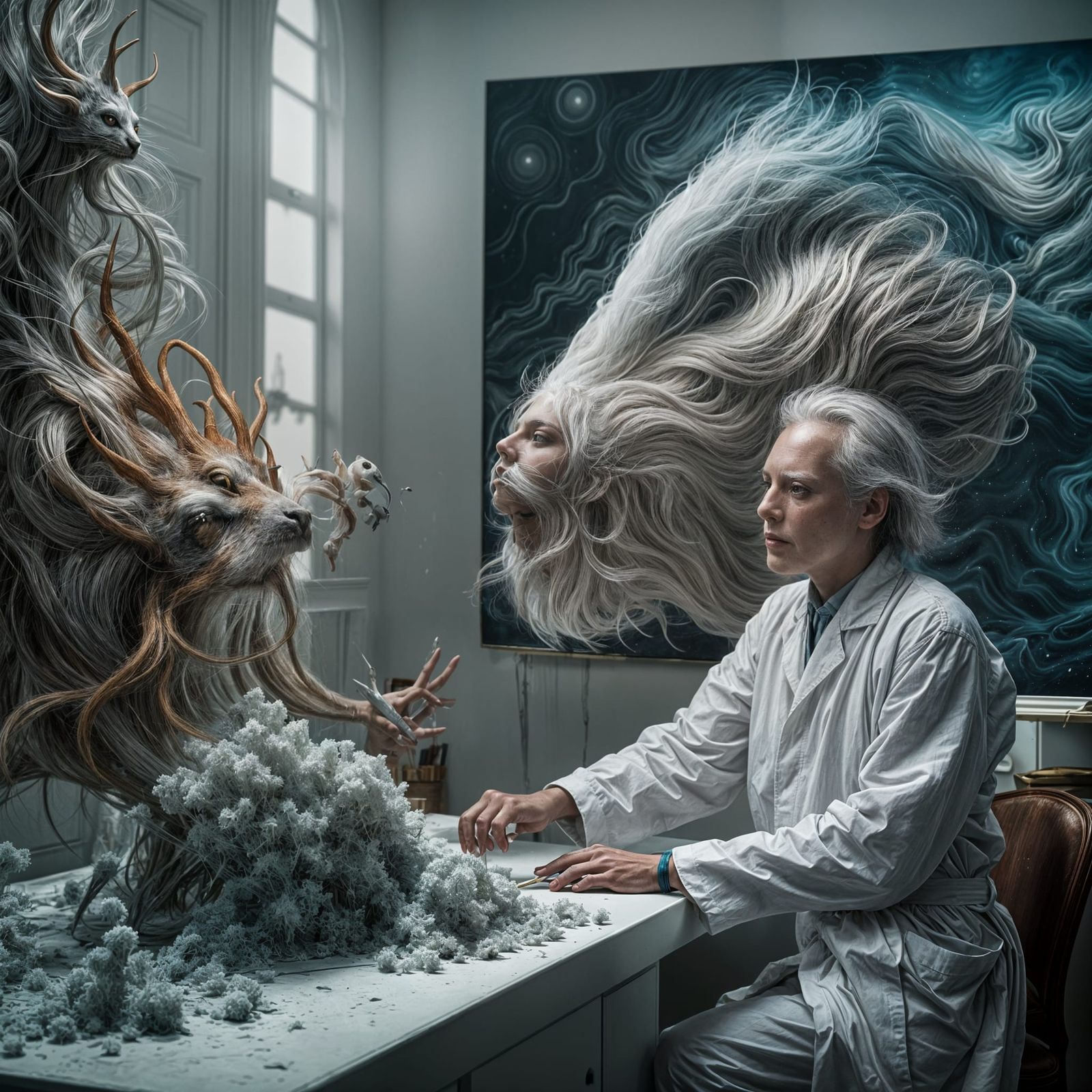 Surreal Portraits in a Bizarre Laboratory, Matte Painting