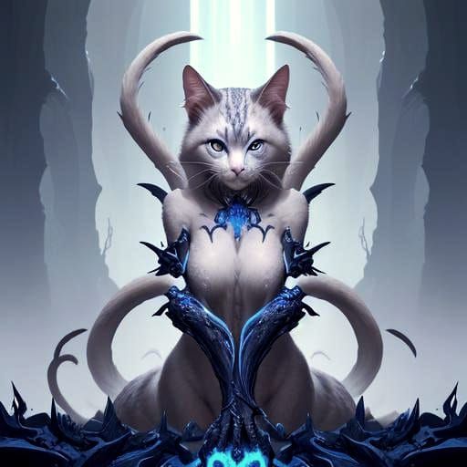 Feline Creature with Four Arms: Fantasy Concept Art