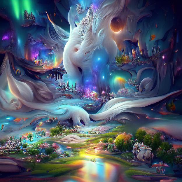 Cosmic Dragon Goddess in Anime Art Style