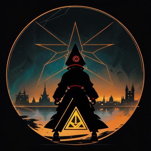 Simplified Anime Firefly Inside Triangle Symbol