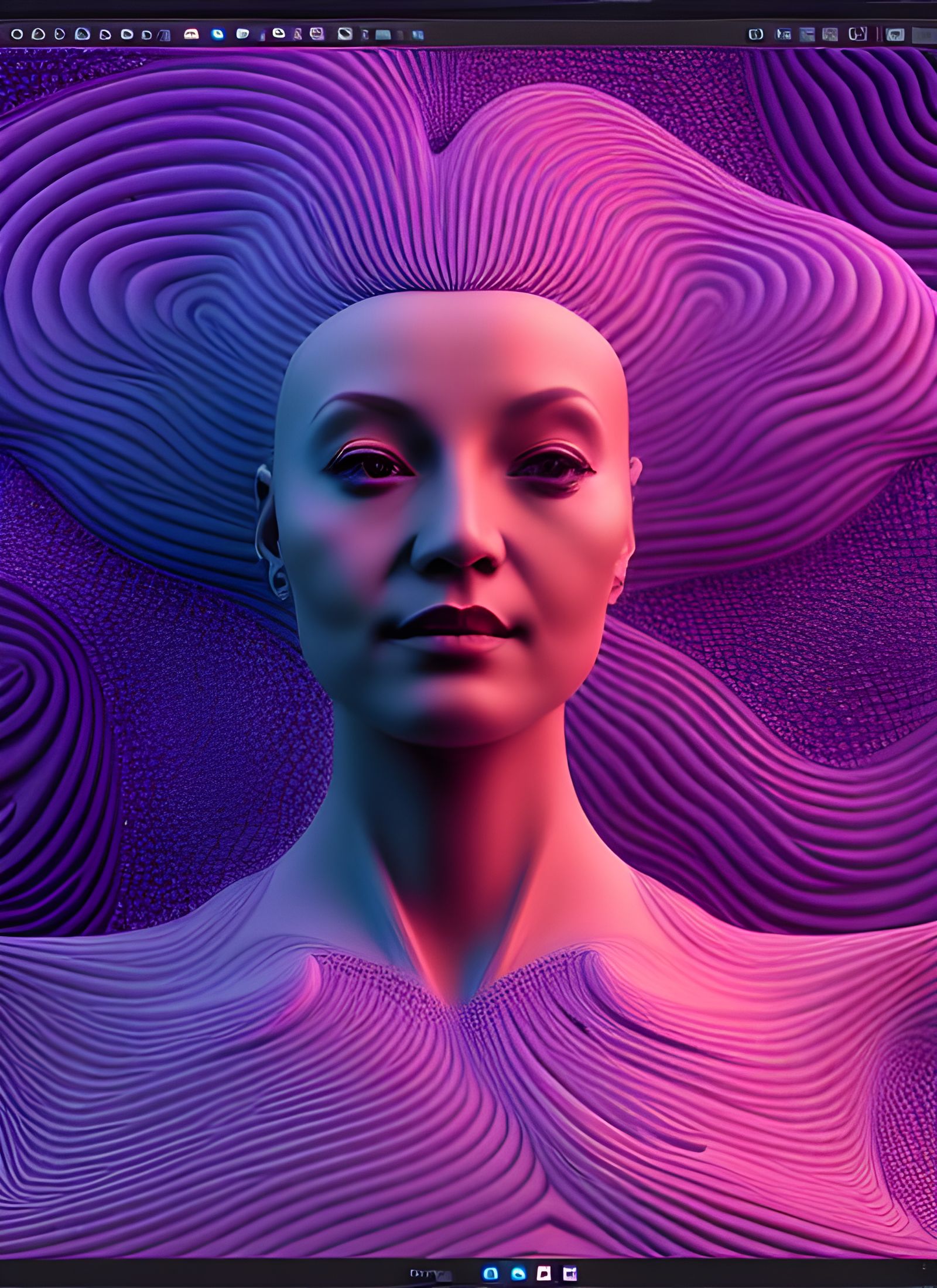 Fractal Bust of Beautiful Person in 3D