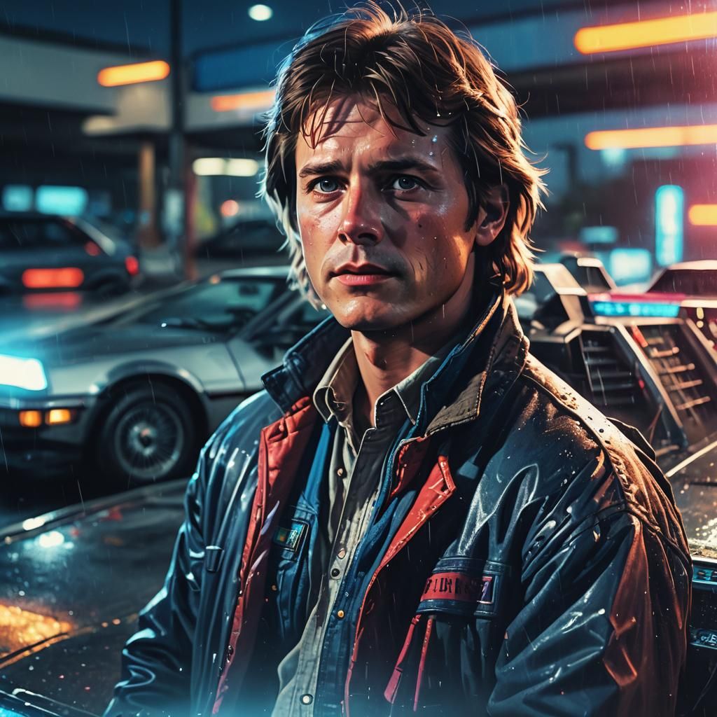 Marty McFly's Time-Traveling Adventure in a Tesco Car Park
