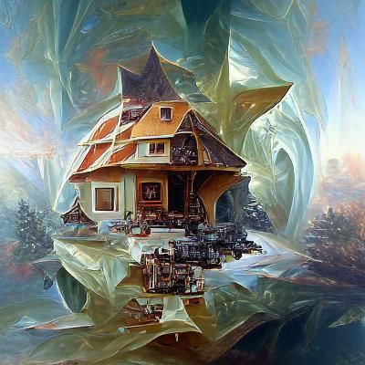 Fractal House as Oil Painting