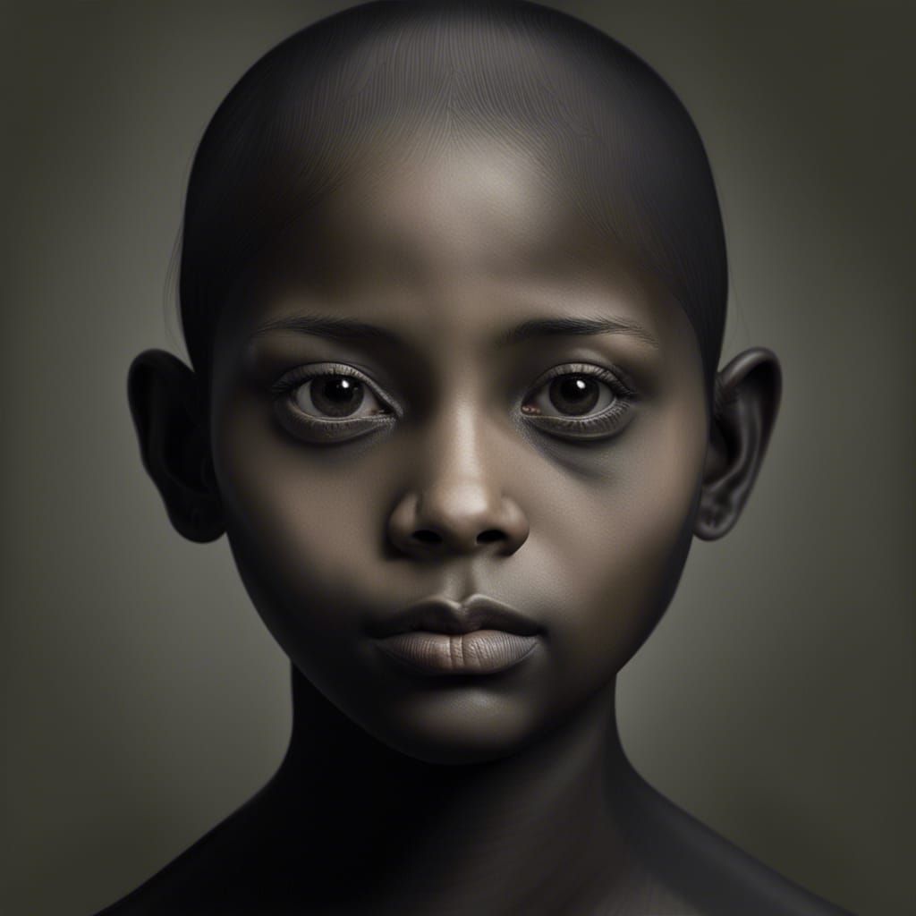 Striking Portrait of a Girl with Alopecia