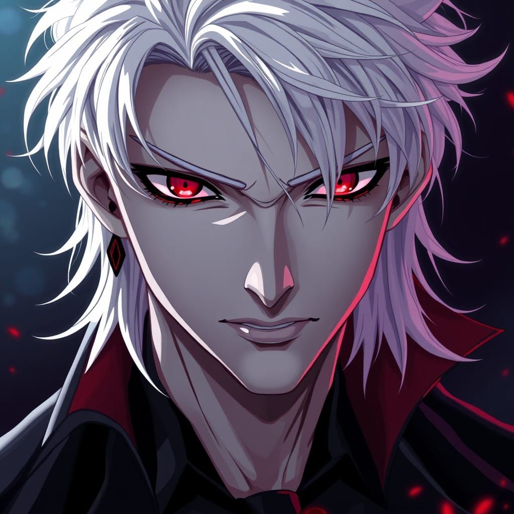 Ethereal Vampire Figure in Anime-Inspired Art