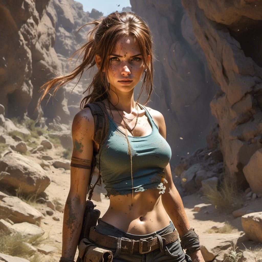 Anime Lara Croft Hyperrealistic Render