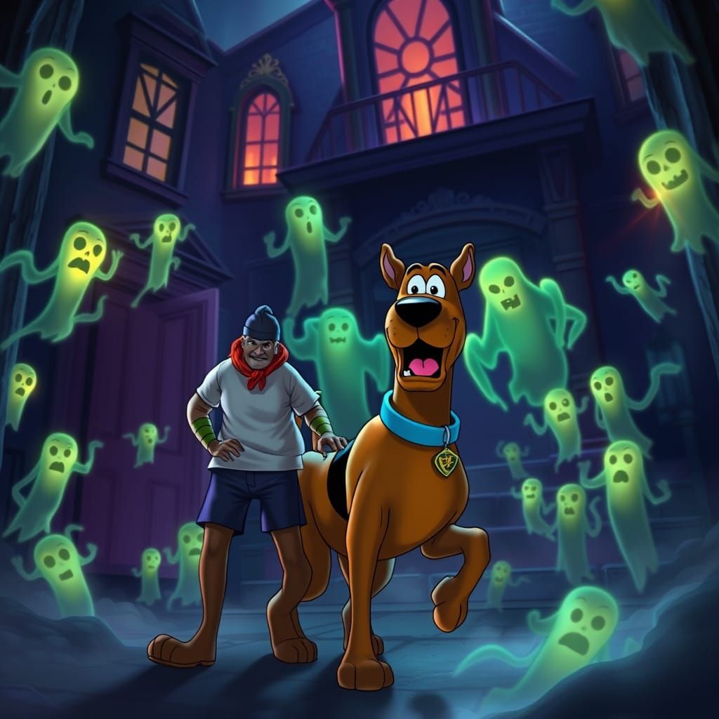 Scooby Doo and Shaggy in Haunted House, Burtonesque Style