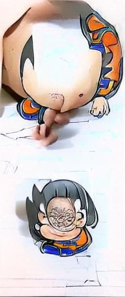 Chibi Character with Body Horror Elements