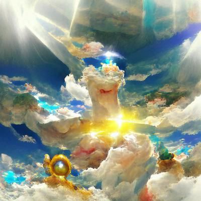 Heavenly World of Gods in Divine Light