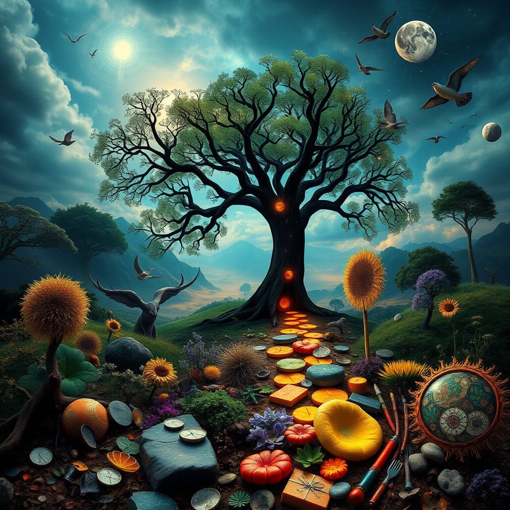 Vibrant Blue-Violet Landscape in 8K Digital Art