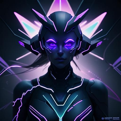 Fractured Geometric Shapes in Futuristic Digital Art