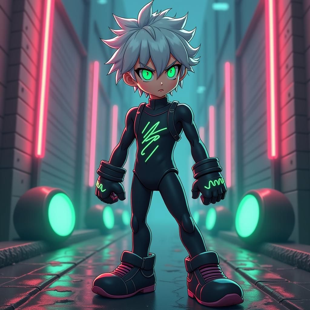 Emo Nekoboy in Anime Rockman Style