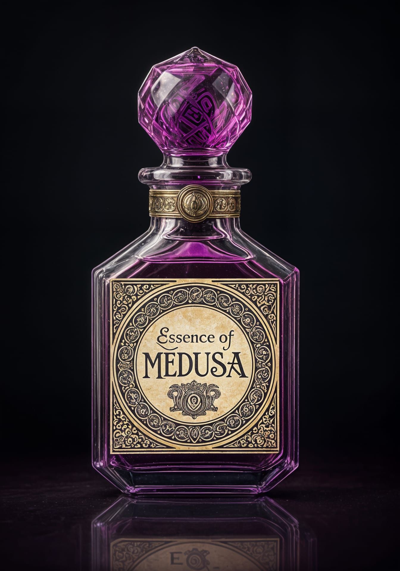 Glamorous Glass Vial with Purple Essence