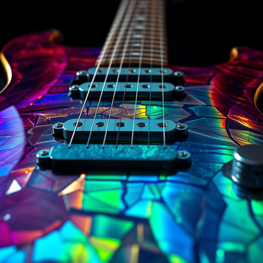 Tourmaline Electric Guitar in Hyperrealistic Style