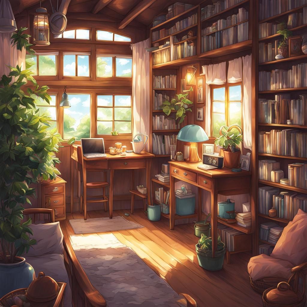 Anime Style Home Sweet Home Illustration