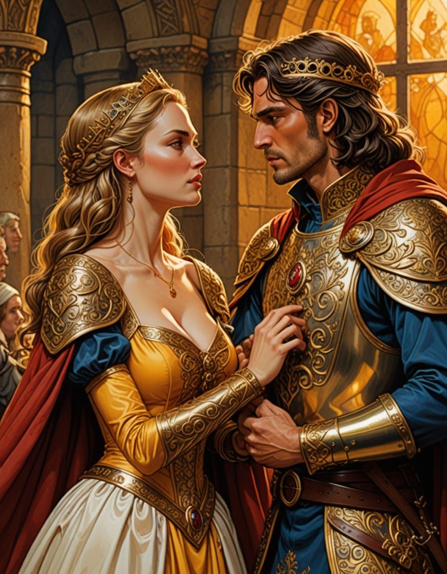 Arguing Royal Couple in Medieval Fantasy Style