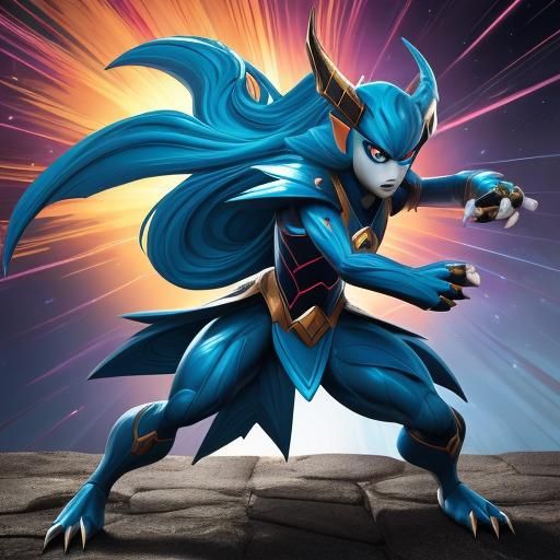 Dragoness Superheroine in Comic Book Style