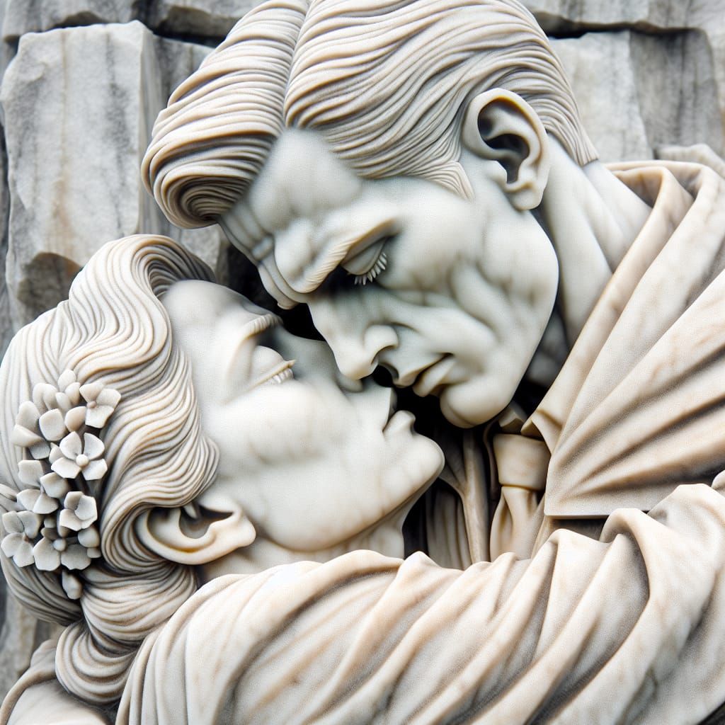 Marble Couple: An Enduring, Majestic Embrace