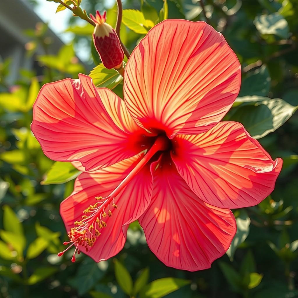 Vibrant Tropical Hibiscus in Hyperrealistic Detail