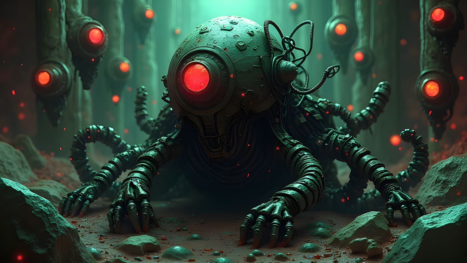 Biomechanical Being in Surreal Psychedelic Trip