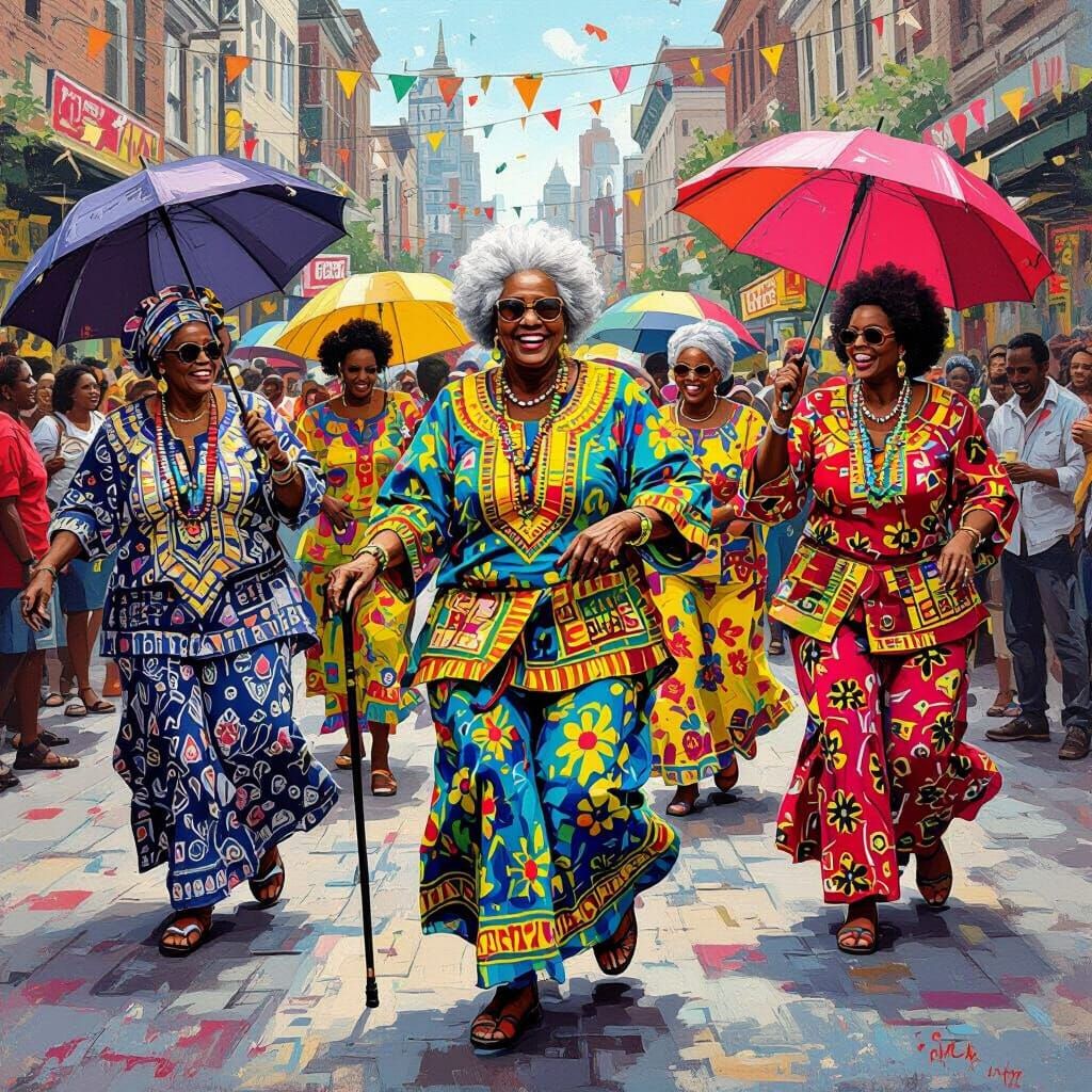 Joyful Street Dance in Haring, Britto, and Palmer Style