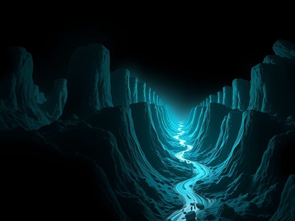 Eerie Surreal Face with Corrupted Patterns